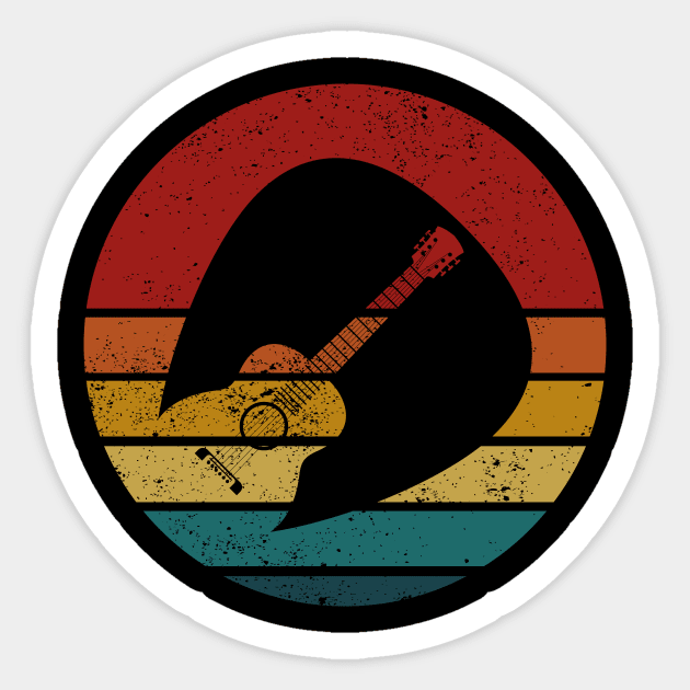 Vintage Guitar Pick Retro Guitarists, Bassist Sticker by ChrifBouglas